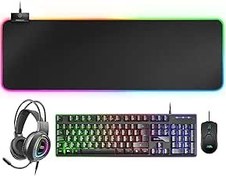 Resim Mars Gaming MCPEXES, Combo H-Mech klavye, fare, RGB kulaklık ve XXL RGB fare altlığı, İspanyolca dili 