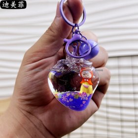 Resim Silver1 Gıoıo Yeni Sevimli Kedi Pençe Çapraz Giyinme Kurumi Bebek Araba Anahtarlık Büyük Kulak Köpek Çift Okul Çantası Hediye Anahtarlık Kolye (Yurt Dışından) 