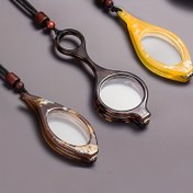 Resim 1 adet Taşınabilir Katlanabilir Büyüteç Kolye - Çiçek Temalı, 200° Lense Sahip Hafif, Pil Gerektirmez, Dolap Montajlı, Kokusuz, Reçine Çerçeve, Erkek ve Kadınlar İçin İdeal, Aksesuar Kolye | Çiçek Tasarımı | Hafif Kolye 