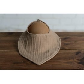 Resim Olivo Mini Yenidoğan Bebek Fular/Önlük Kahve 4 kat müslin 