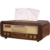 Resim Xinhang Retro Radyo Şekli Doku Kağıt Kutusu Peçete Saklama Kutusu Konteyner Kağıt Havlu Tutucu Doku Kutusu Kılıf Ev Bar Ofis Doku Kutuları (Yurt Dışından) 