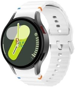 Resim Samsung Galaxy Watch 6 43 mm İle Uyumlu Kavisli Spor Silikon Kordon Beyaz 