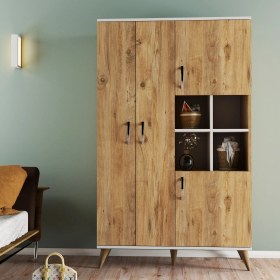 Resim Tanmob Maxi 4 Kapaklı Askılıklı Raflı Çok Amaçlı Dolap Çam - GRD0102 