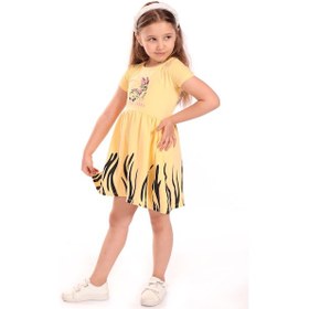 Resim Toontoy Kız Bebek Baskılı Elbise Sarı 