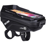 Resim Lemestar Süper Dayanıklı Siyah Bisiklet Ön Çantası - Su Geçirmez Pu + Eva, 6.7" Telefon Dokunmatik Penceresi, 1l Hacim, Günlük Kullanım İçin Çok Renkli 