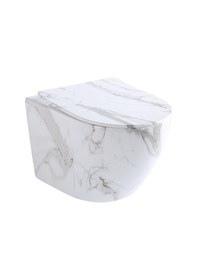 Resim Et-501M1 Beyaz Mermer Desenli Klozet 