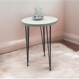 Resim Zigon Sehpa Metal Tel Ayak Beyaz Beyaz 