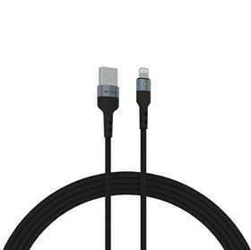 Resim Syrox C135AL 2.4A 1.2 M Ledli Örgülü USB-A - Lightning Şarj ve Data Kablosu Siyah 