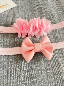 Resim pempem bandana kız bebek frida bandana ve keten fiyonk bandana renk seçenekli 2 li set 