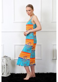 Resim Akbeniz Kadın İp Askılı Uzun Gecelik 826 - S Mavi 