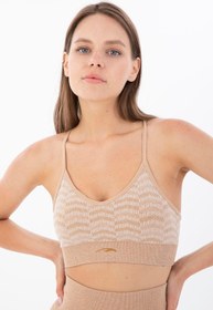 Resim MARATON Slimfit Kadın V Yaka Kolsuz Bejmelanj Bra 813089 