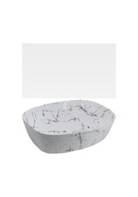 Resim İsaoğlu Yapı Beyaz Çanak Lavabo Mermer Desen Banyo Lavabo 48 37 Ölçü Seramik Lavabo Beyaz 