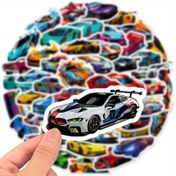 Resim 50 Adet Havalı Yarış Arabası Spor Araba Stickerları, Karikatür Grafiti Stickerları, Vinil Dekoratif Stickerlar, Su Şişesi Bardak Bilgisayar Gitar Bisiklet Motosiklet Kaykay Kask Bagaj Günlük, DIY Scrapbook Sticker Paketi 