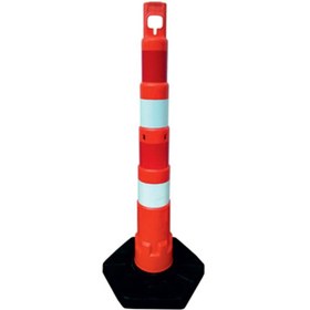 Resim İleri Trafik Dubalı Dikme Koni 120 x 14 cm Reflektifli 