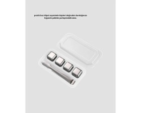 Resim Bilfold Paslanmaz Metal Buz Küpleri Seti Klipsli Sulandırmadan Soğutma Özellikli 