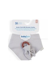 Resim Babyjem Silikon Diş Kaşıyıcılı Müslin Mama Önlüğü Gri 