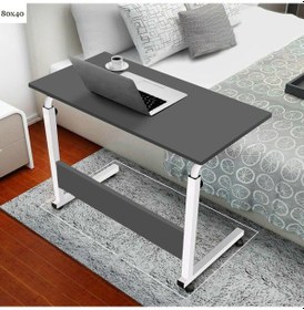 Resim Yükseklik Ayarlı Çalışma Masası - Antrasit Beyaz Tekerli 80x40 Antrasit - Beyaz 