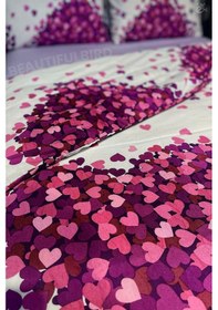 Resim Pembe Tek Kişilik Nevresim Seti Pamuklu 