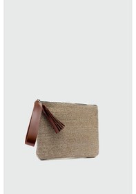 Resim Shule Bags Juno Püskül Detaylı Hasır Clutch Çanta Taba Taba 