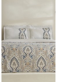 Resim Karaca Home Lemy %100 Pamuk Çift Kişilik Nevresim Takımı Pamuk Saten Mavi 