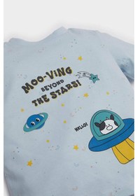 Resim DeFacto Erkek Bebek Pijama Takımı Baskılı Kısa Kollu Penye Üst Beli Lastikli Şort E1184A525HSBE343 Mavi 