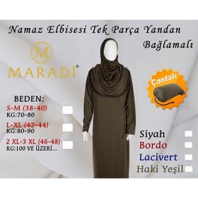 Resim OSMANLI Kendinden Eşarplı Tek Parça Yandan Bağlamalı Namaz Elbisesi 