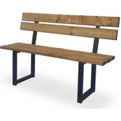 Resim Abronyahediye Bahçe Mobilyası Bahçe Bankı Ahşaplı Bank Modeli Metal Ayaklı Bank Siyah 