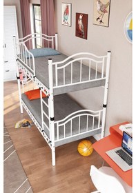 Resim Argimo Belinay Genç Çocuk Odası Metal Ranza ve Karyola 90 x 190 CM Yatak Ölçülü 
