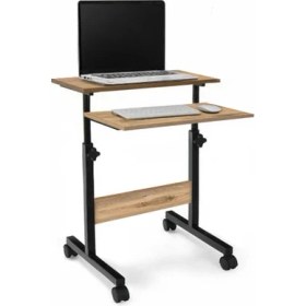 Resim servetavcı Yükseklik Ayarlı Laptop Sehpası ve Çalışma Masası - Atlantik Çam (Tekerli) 