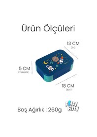 Resim Vagonlife 900 Ml Tek Kat 3 Bölme Çocuk Beslenme Kutusu -ffb1270 Mavi 
