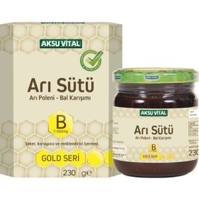 Resim Aksu Vital Gold B 7.000 MG Arı Sütü Arı Poleni Ham Bal Karışımı 230 G 