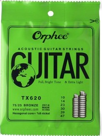 Resim Orphee Tx620 Acoustic Guitar Strings Akustik Gitar Teli 010 