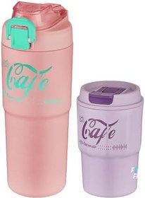 Resim Vagonlife 2'li Çelik Termos-Kahve Bardağı Seti 750ML Çift Kullanım Termos//450ML Mug Kahve Bardağı 
