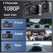 Resim Createtech 1080p Dvr Araç Kamerası Ön İç Arka 2 İnç Ips Ekran 170 Geniş Açı Kayıt 