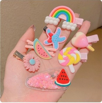 Besthome1 Kız Çocukları İçin Mor Renkli 14'lü Saç Klips Seti - 2022 Bitki Desenli Günlük Ve Özel Etkinlikler İçin Şık Aksesuar