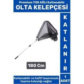 Resim Premium Profesyonel Hobi Kıyı Av Balıkçı Tor Ağlı Katlanabilir Olta Kelepçesi 180 cm 