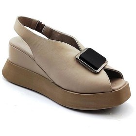 Resim Albini 10240 Hakiki Deri Kadın Günlük Sandalet-vizon Vizon 