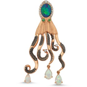 Resim Nerice Octopus Earring - Single - White Gold 