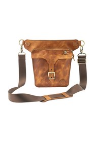 Resim twingold Kişiye Özel %100 Deri Unisex All in One Bel ve Bacak Çantası - Camel 