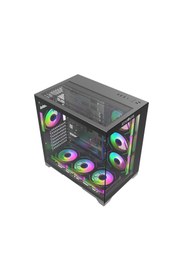 Resim Strong Dragon 7x 120 mm Fanlı ARGB Kumandalı ATX Akvaryum Siyah Gaming Bilgisayar Kasası (Powersız) 