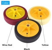 Resim Creatorally 6 Inç/15 cm Sünger Tekerlek Parlatma Ağda Ped Kiti Aracı Araba Parlatıcı Için Siyah Sarı Şarap Kırmızı (Yurt Dışından) 