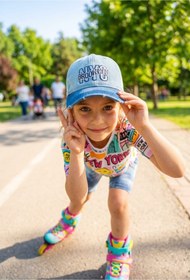 Resim LAGRANZE Brooklyn Vintage Yıkamalı KIZ Çocuk Şapka | Ayarlanabilir, Pamuklu Baseball Cap (7-15 Yaş) 