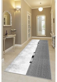 Resim West Home Makinede Yıkanabilir Kaymaz Taban Leke Tutmaz Modern Kesme Yolluk Mutfak Yolluk Halı Yolluk Wh 559 Grey Yolluk 