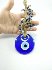 Resim Özel Tasarım Püsküllü Nazar Boncuğu 9 Cm El Yapımı Duvar Dekoru 
