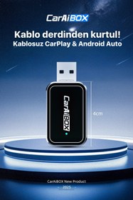 Resim METONTECH mini Kablosuz CarPlay & Android Auto Dönüştürücü | 2in1 Multimedya Adaptörü | USB - TYPE-C | Ai Box 