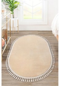 Resim Valeryhome Vl Comfort Düz Saçaklı Peluş Düz Yolluk Bej Vizon 