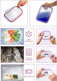 Resim Glasslock Dikdörtgen Cam Saklama Kabı 1000 Ml Çok Renkli 