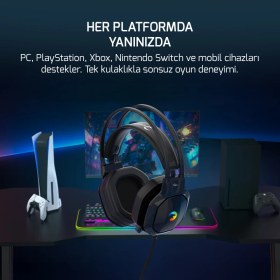Resim Gamepower Ryo Siyah 7.1 Surround Rainbow Gaming (Oyuncu) Kulaklık 