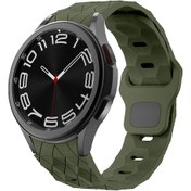 Resim Ekılıf - Samsung Watch 5 40mm 20mm Uyumlu - Kordon Futbol Desenli Spor Tasarımlı Silikon Kordon Krd-116 - Koyu Yeşil 