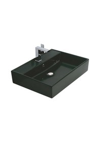 Resim Alvit Architect 45 x 55 CM Tezgah Üstü Lavabo Parlak Siyah 